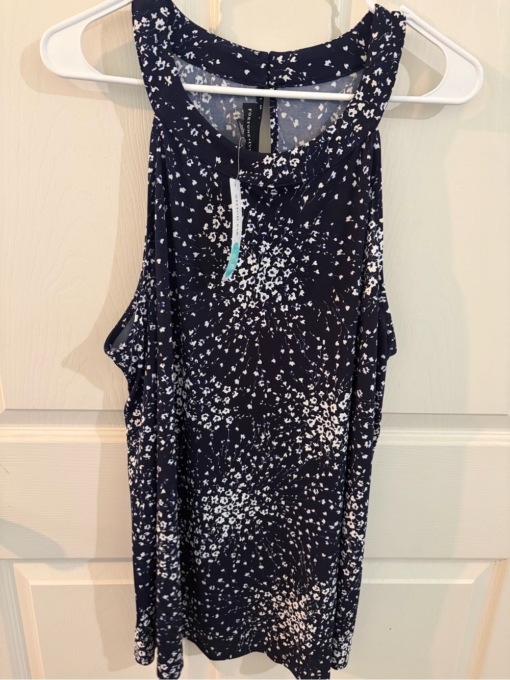 Fortune + Ivy Navy Floral Sleeveless Blouse XXL NWT